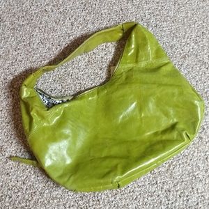 Green leather hobo purse